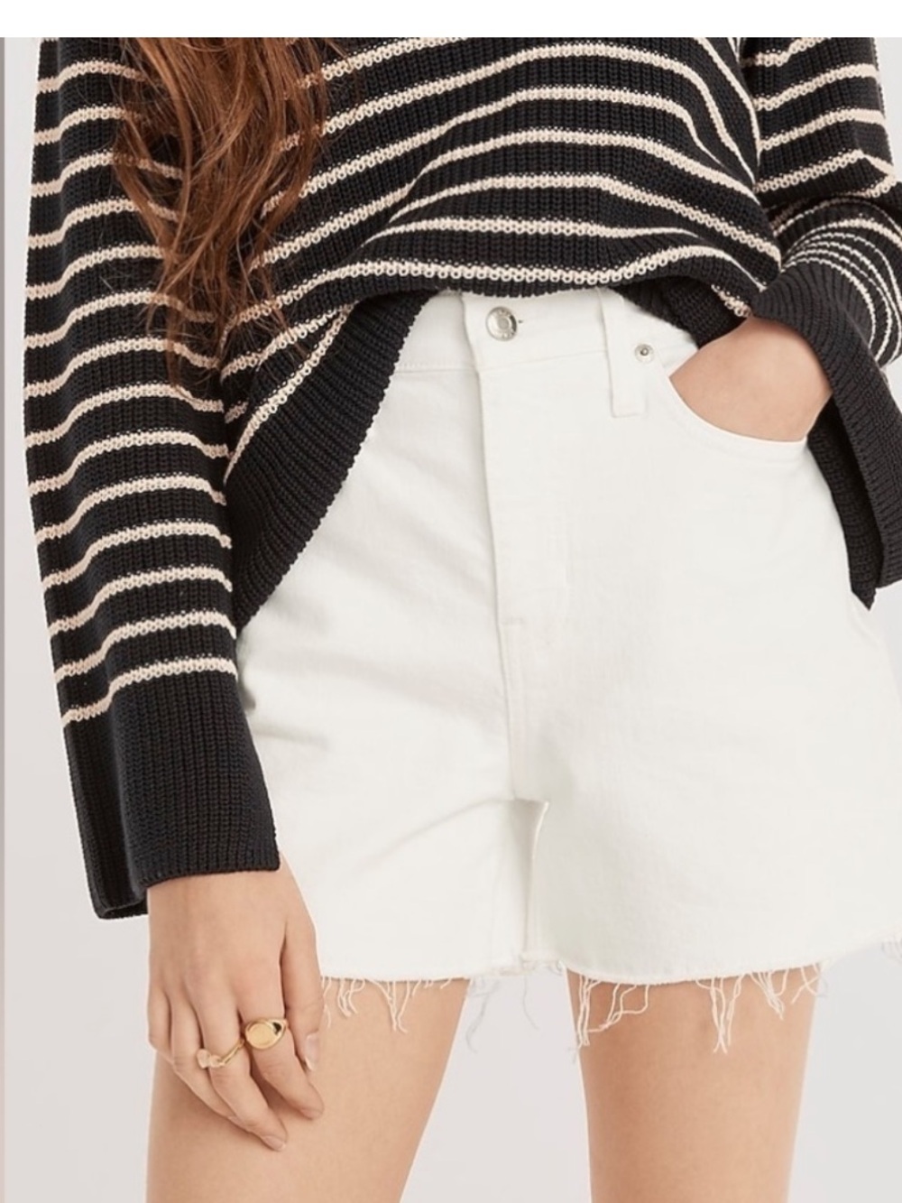 J Crew High Rise White Jean Shorts 32